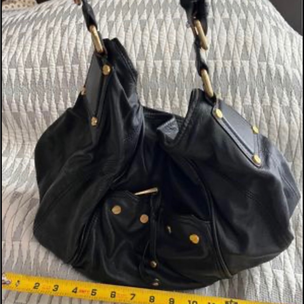 Steven by Steve Madden black leather shoulder bag- excellent condition.